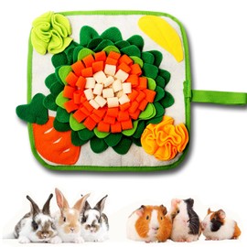 Guinea Pig Toys, 12 x 12 Inches Rabbit Foraging Mat, Bunny Snuffle Mat For Hamsters Puzzle Toys, Hamster Toys For Bunny Guinea Pigs Ferrets Chinchillas,Small Animals
