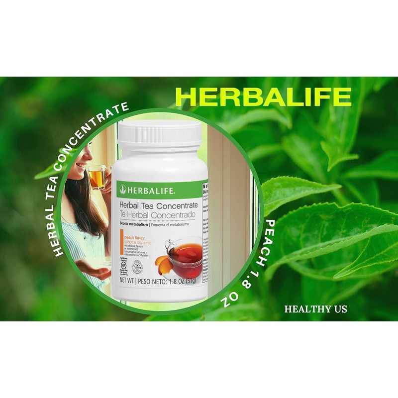Herbalife Herbal Tea Concentrate: Peach 1.8 Oz. (51g) Gluten Free,