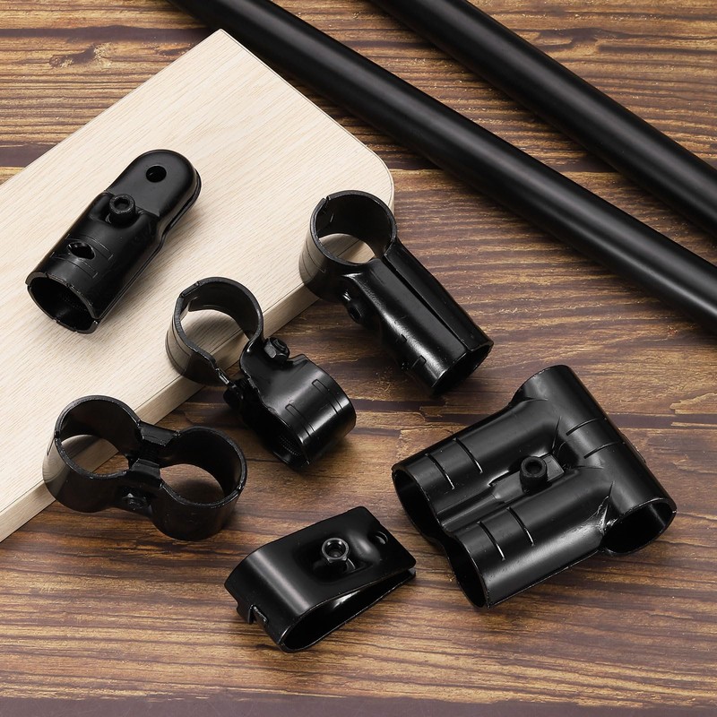uxcell 4 Pcs End Rail Clamps, 1-1/8" T-shape Pipe Clamp