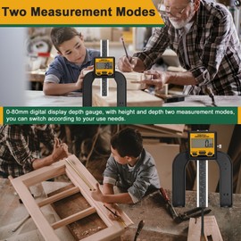 0-80mm Woodworking Depth Ruler Digital Tablesaw Height Ruler Digital Height Depth Gauge LCD Display Vernier Caliper 3 Unit Modes Auto Power Off with Magnetic Bottom