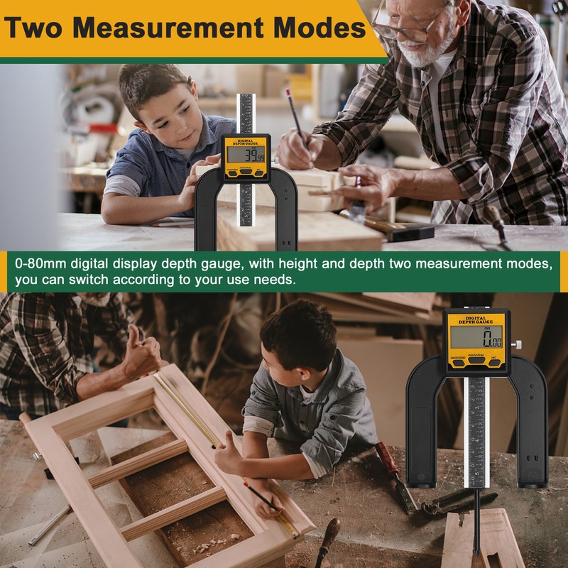 0-80mm Woodworking Depth Ruler Digital Tablesaw Height Ruler Digital Height