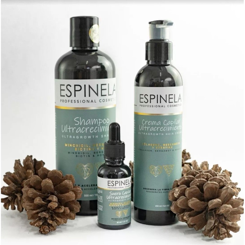 Espinela Kit Ultracrecimiento (shampo, Suero,crema, Cepillo Incluido)