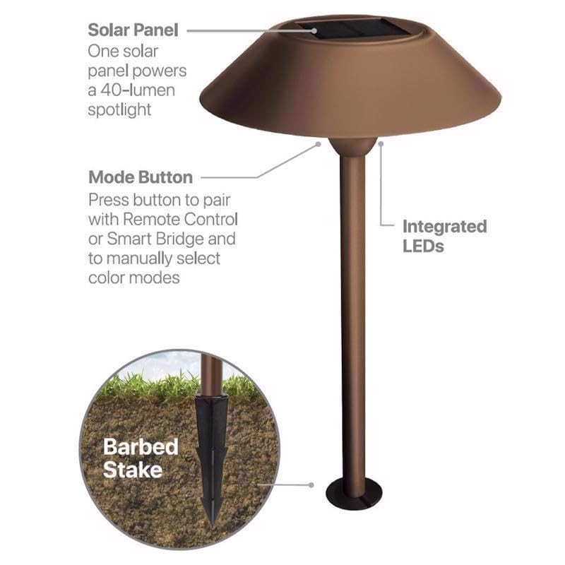Feit Electric OneSync Bronze Solar Powered 40 W LED Pathway