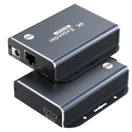 ELHDVDO HDMI Extender 4K 60Hz Over Ethernet Cat5e/6– Up to 200ft Full HD Transmission, EDID, HDMI Loop Out, PoC Supports Keyboard and Mouse USB, Power Over Cable