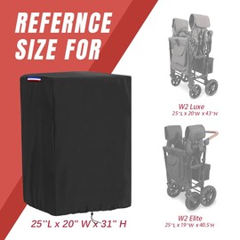 Rilime Wagon Cover for Wonderfold Wagon W2 (Cover Only),Waterproof 420D Wagon Stroller Cover for Wonderfold W2 Luxe,W2 Elite,W2 Original with Handle Adjustable Drawstring (25"L x 20"W x 31"H)