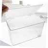 KOMBIUDA Clear Desktop Storage Box with Lid Transparent Multi-purpose Organizer