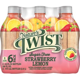 Nature's Twist Sugar Free Juice, Strawberry Lemon, 16 Ounce (Pack of 6)