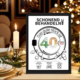 kiimiipa 40th Birthday Man Woman, Gift 40th Birthday Man Money Gifts Picture Frame, Creative Gifts for 40th Birthday Woman, 40th Birthday Decoration, Anniversary Commemoration Money Gift (40)