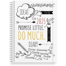 Burde Diary 2025 Doodle | Space for Creativity | 21x15 A5 Format | 12 Month Diary | Monthly & Yearly Overview