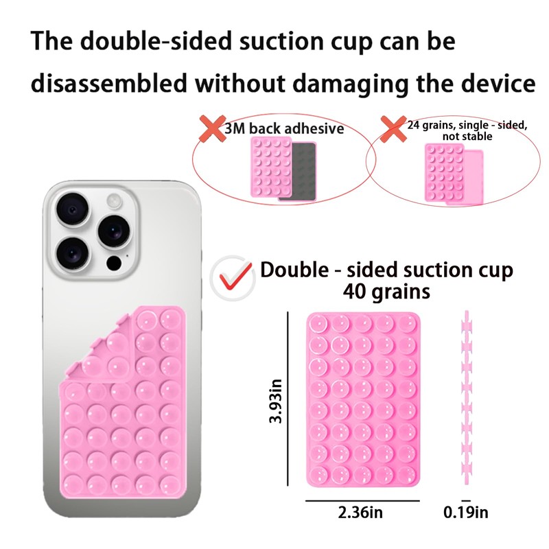 Double Sided Silicone Suction Cup Phone Holder,Non Slip Sticky Grip,