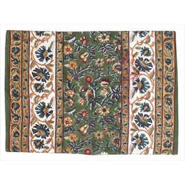 Lunch Mat Block Print Tangle Green Approx. 17.3 x 13.4 inches (44 x 34 cm)