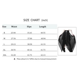 DINGJIUYAN Women's Goth Flowy High-Waisted Skirt