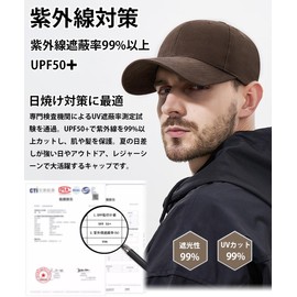 DINIVOO Men's Cap (Perfect for Sun Shade and UV Protection) UV Protection, Men's Cap, Solid, Simple, Stylish, Baseball Cap, Golf Hat, Outdoor, Adjustable, One Size Fits Most, Can Be Used All Year