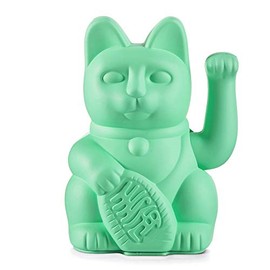Donkey Products Waving Cat, Plastic, Mint, 15 x 10.5 x 9 cm