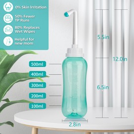 LIVE4COOL Peri Bottle for Postpartum Perineal Care 16.9oz/500ml for Mom and Baby Clean,Portable Travel Bidet with 2 Rinse Tubes for Baby Female Menstruation Cleaning Lochia Hemorrhoids