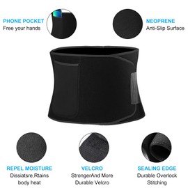 Giutsaull Slimming Belt with Storage Bag, Adjustable Neoprene Sauna Waist Trainer for Men and Women, Abdominal Sweat Belt, Abdominal Belt for Weight Lifting, Running, Yoga, black