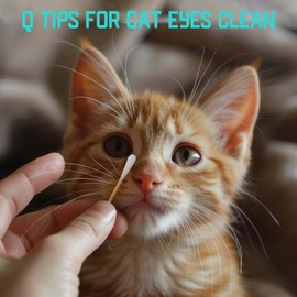 AkoSlale Bamboo Q Tips,200pcs-3 Inch,Bamboo Cotton Swabs for Ears with a Holder, Q Tips for Ears,Cat Ear Cleaner Cotton Swabs,Q Tips for Makeup