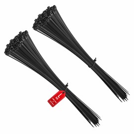 intervisio Cable Ties Extra Long 430 mm x 4.8 mm Professional High-Quality Industrial Quality Black Pack of 200