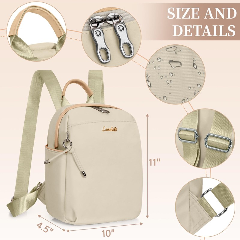 LASUK Mini Backpack, Small Lightweight Travel Backpack Purse, Waterproof Daily