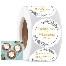 Thank You for Celebrating with Us Sticker Label,1.5 Inch Wedding,Birthday,Baby Shower Party Favor Gift Label,500 Pcs Per Pack