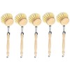 Set of 5 Wooden Washing Up Brush Heads Replaceable Sustainable
