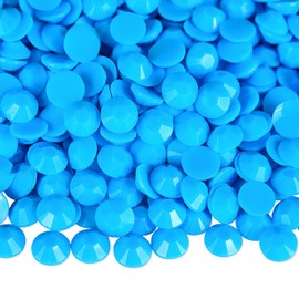 Sukiiy 5000PCS 3MM Resin Flatback Rhinestones, Solid Lt. Blue Candy Color Resin Rhinestones for Crafts, Flatback Rhinestone for Nail, Tumbler Mugs Bottles Shoes Clothes