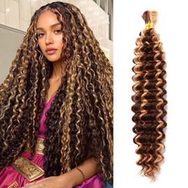 Seimainurs Ocean Wave Crochet Hair Extensions Deep Wave Braiding Hair for Boho Braids Soft Synthetic Curly Braiding Crochet Hair for Black Women(P4/27, 24 Inch (Bundles of 2))