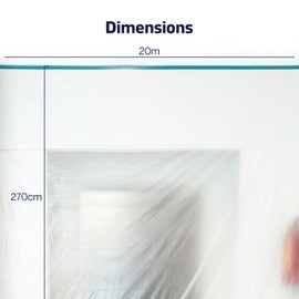 Besto Tape and Drape Masking Film 270cm x 20M | Pre Taped Masking Sheet plastic drop cloth Ideal for auto, wall, furniture, carpet and spraying protection suitable for outdoor and indoor area