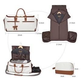 seyfocnia Carry On Garment Bag for Travel, Convertible Travel Garment Bag with Toiletry Bag for Women, 2 in 1 Hanging Suitcase Suit Business Travel Bag 2pcs Set