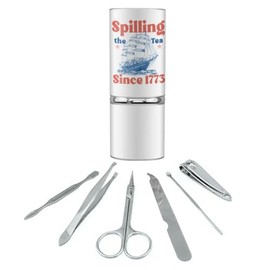 GRAPHICS & MORE USA Spilling Tea Since 1773 Stainless Steel Manicure Pedicure Grooming Beauty Care Travel Kit