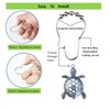 Aimoye Sea Turtles Shower Curtain Hooks Rings - Silver Metal