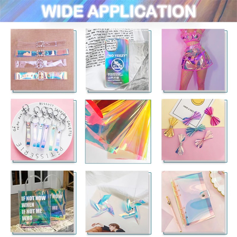 Low Shipping Soft Dichroic PVC Laminated Holographic Film Artwork Vinyl