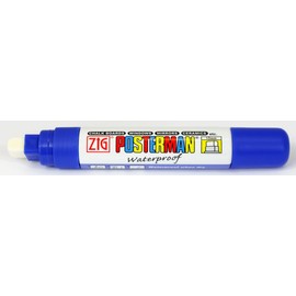 Zig Posterman Waterproof Marker - 15mm Broad Tip - Blue