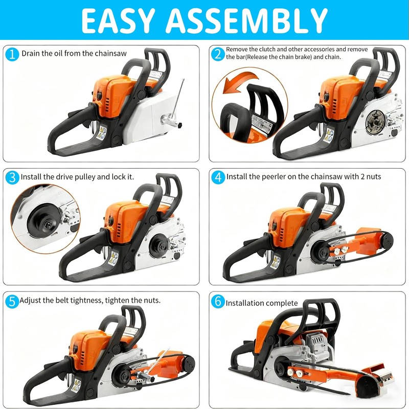 Jerliflyer Log Peeler, Log Debarker Designed for Husqvarna and STIHL,