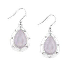 Lucky Brand Lavender Stone Drop Earrings,Silver,One Size