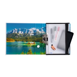 HERMA HERMA Dokumententasche A4 zum Abheften mit Reißverschluss, wasserdichte Reißverschlusstasche, verschließbare und gelochte Dokumentenmappe aus Kunstoff mit Zipper, halb-transparent, 32 x 23 cm