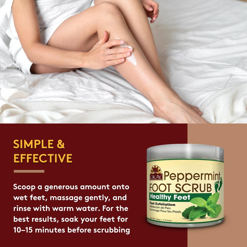 OKAY Peppermint Foot Scrub 6oz / 177ml
