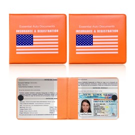 Ziciner Car Registration Insurance Holder, 2Pack Essential Auto Card Document Glove Box Organizer with Velcro Closure, Vehicle Interior Accessories Perfect for Most Car, Truck, SUV