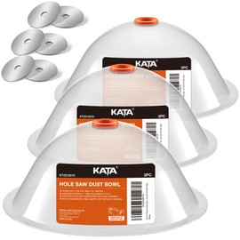 KATA 3 Pack Silicone Dust Bowl for Hole Saw, Hole Cutting Drywall and Ceiling Tile for Installing Recessed Lights, Hole Saw Accessories and Works with All Hole Saws, Extra 6pieces Metal Ring