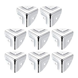 sourcing map Corner Protection Edge Protection Cover Metal Box Silver Tone 22 x 22 x 22 mm Pack of 8