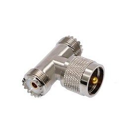 bnafes UHF Male to UHF Female Tee Connectors, PL259 Tee Coaxial Cable Adapters SO239 Splitter for Wi-Fi Radios External Antenna