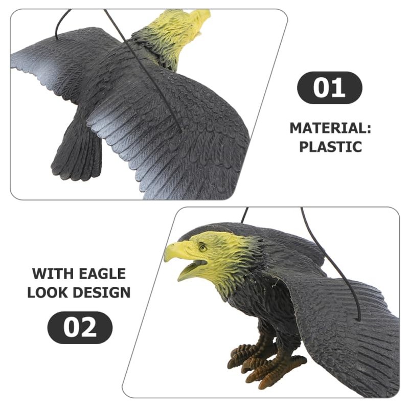 Yardwe 3pcs Realistic Eagle Bird Deterrent Hanging Plastic Eagle Decor