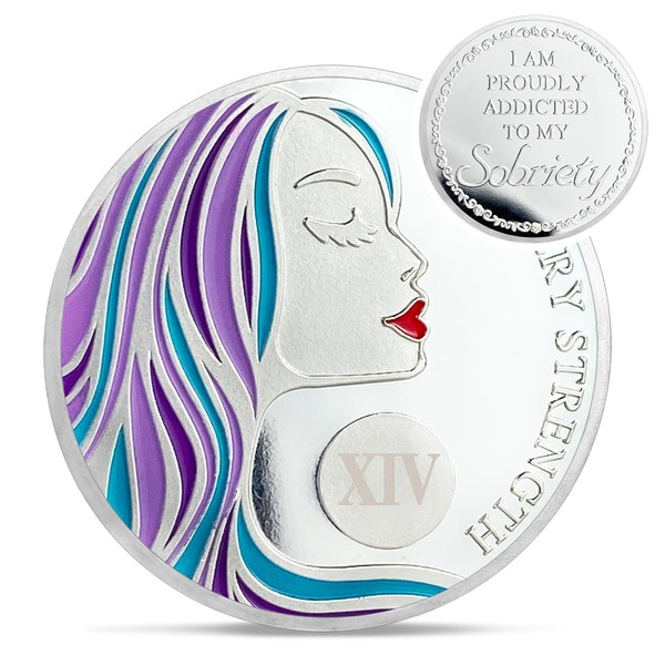 IELCJJ 14 Year Sobriety Coin, AA Chips and Medallion Sober