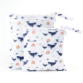 Pack of 2 Wet Bags for Nursery, Wetbag Kita Girls and Boys, Wet Bag Organiser for Toddlers, Nappies, Travel, Gym, Beach, Pool, multicoloured, travel bag