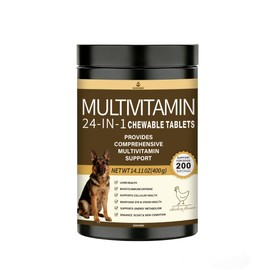 All-in-One Dog Multivitamin Chews 200 Count, Glucosamine Chondroitin Omega 3 Salmon Oil Probiotics, Joint Gut Immune Skin Coat Support, Chicken Flavor