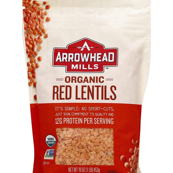 Arrowhead Mills Organic Red Lentils, 16 oz (Packaging May Vary)