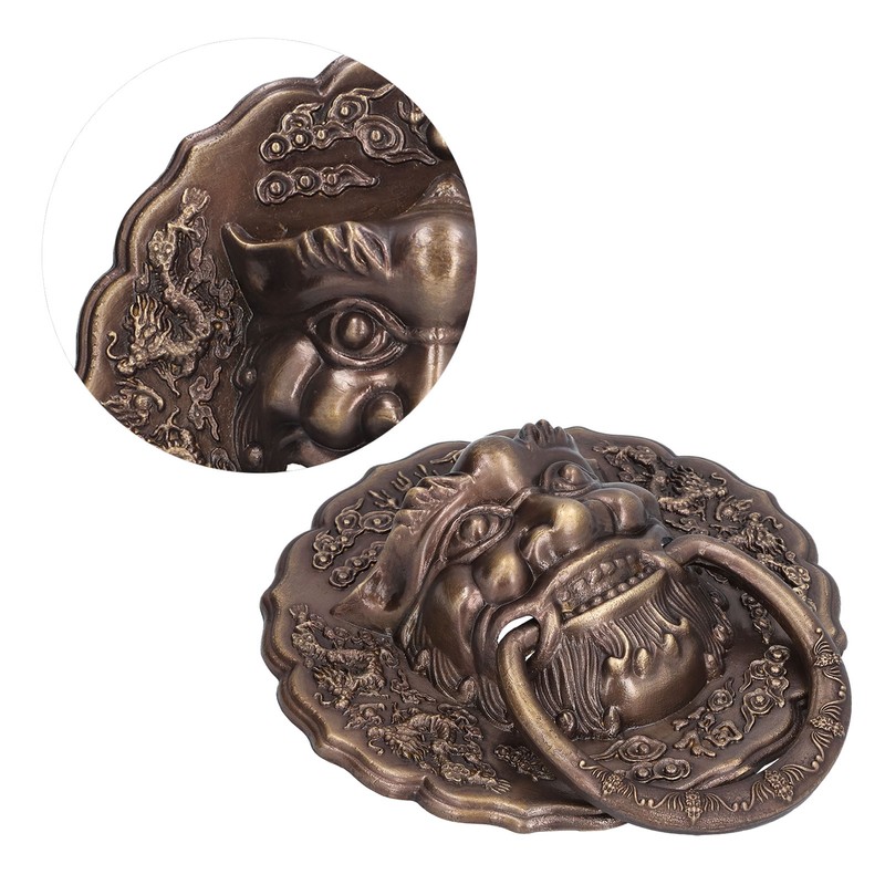 Black Door Knocker Handle Brass Double Door Pull Hardware Accessory