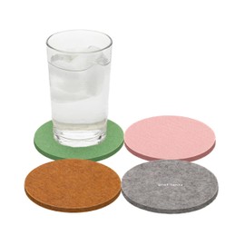 Graf Lantz - Bierfilzl Felt Coasters - Round - 100% Merino Wool - Moisture Wicking - Heat Resistant - Sustainable - Home Decor - Bar Decor - Housewarming Gift - 4 Coaster Set - 4" Circles - Chic