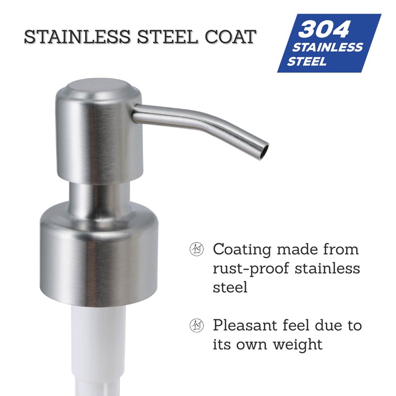 ALTGLAS Twin Pack - 2X Stainless Steel Soap Pump 'Roma'