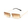 Street Knitted Men Women Stylish Narrow Rimless Light Brown Gradient